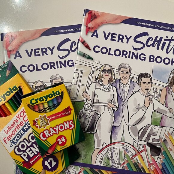 Schitt's Creek Coloring Book Bundle with Crayons and Colored Pencils (h/x) - Picture 2 of 11
